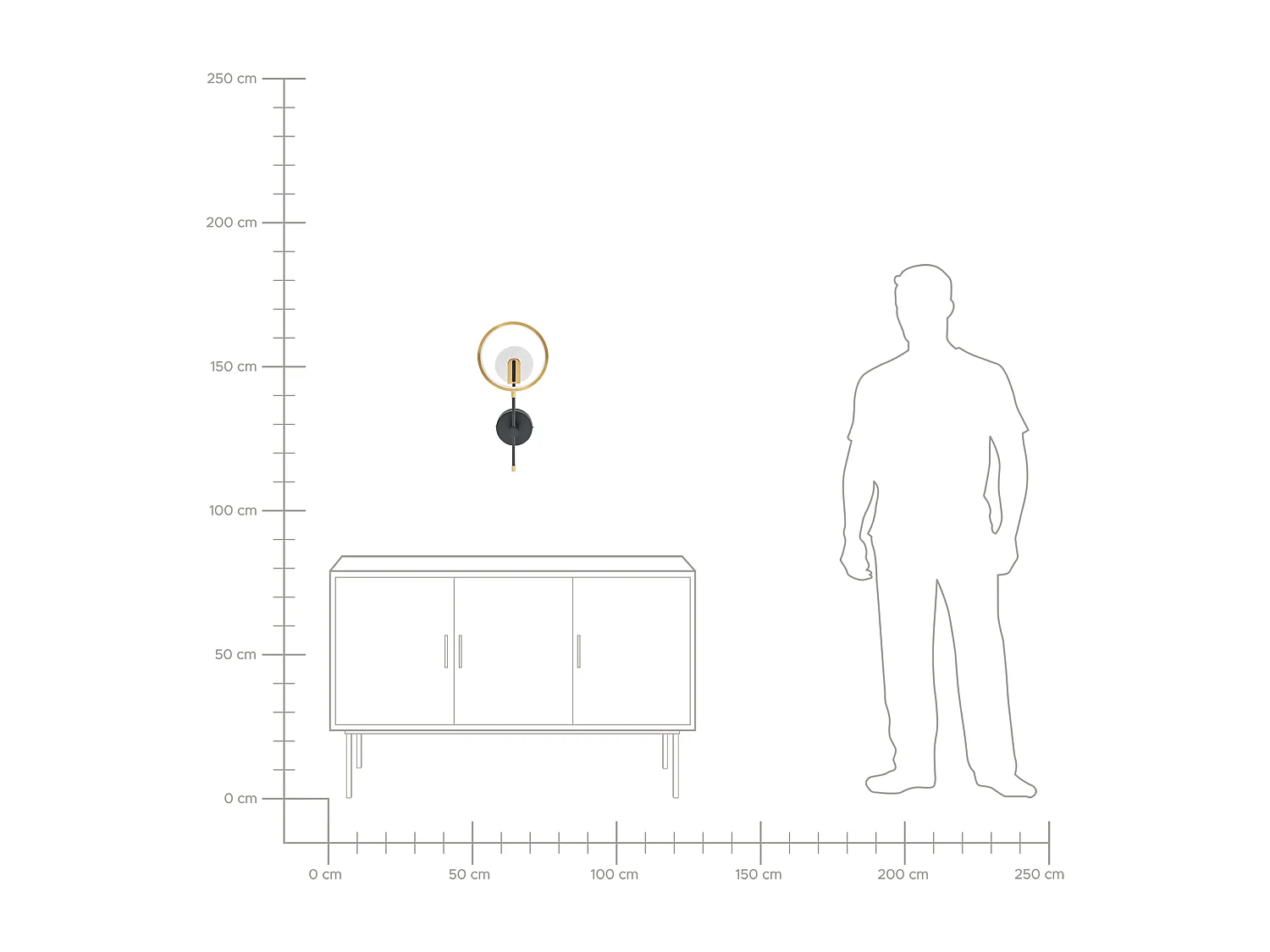 Lampe murale LED SAMBRE Métal Doré Noir