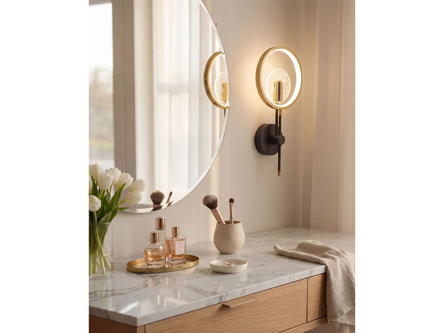 LED Wall Lamp SAMBRE Gold Black Metal