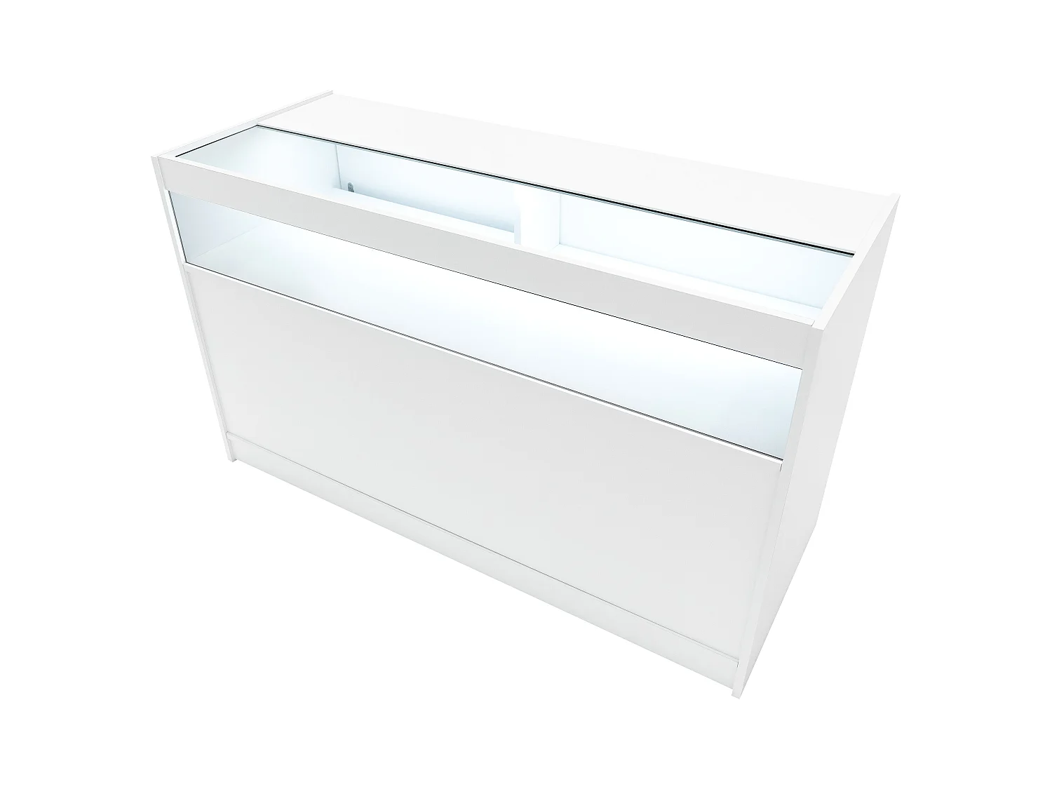 Set Mostradores Comerciales con Luz LED "EUROPA"  LM60 + B1500 + C1500 + TB60 – Blanco