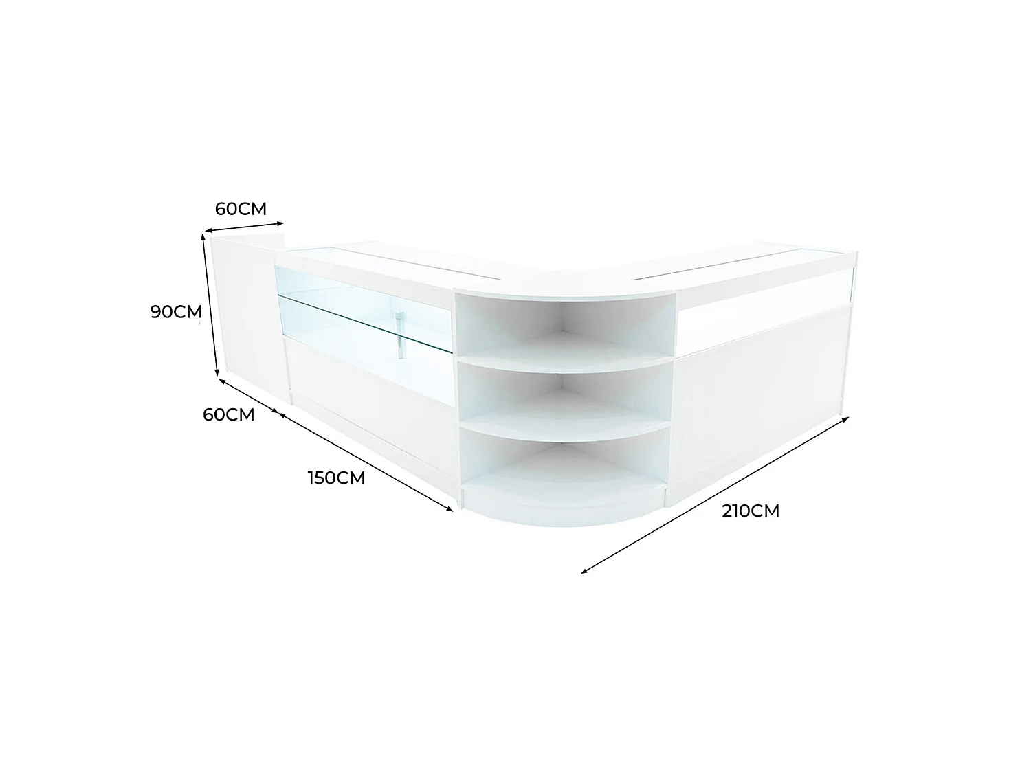 Europa LED-myymälätiskisarja B1500, C1500, TB60 ja LM60 - Valkoinen