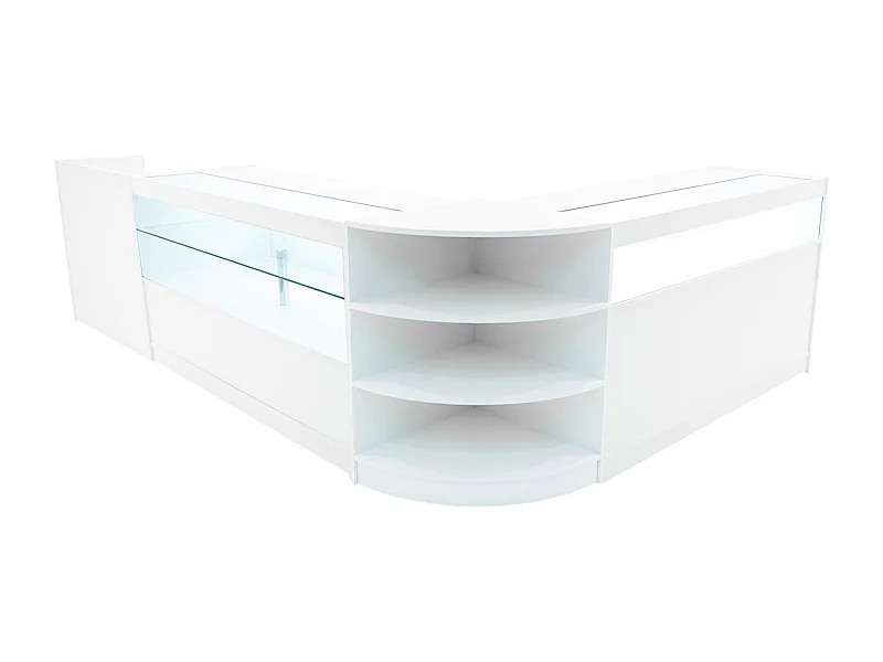 Europa LED Verkaufstheken-Set LM60 + B1500 + C1500 + TB60 – Weiß