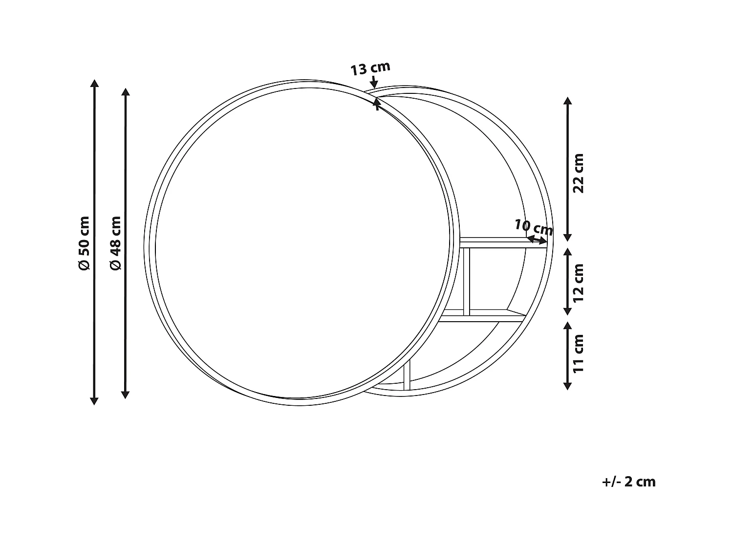 Armoire de toilette murale UCAYALI 50 cm 50 cm Noir
