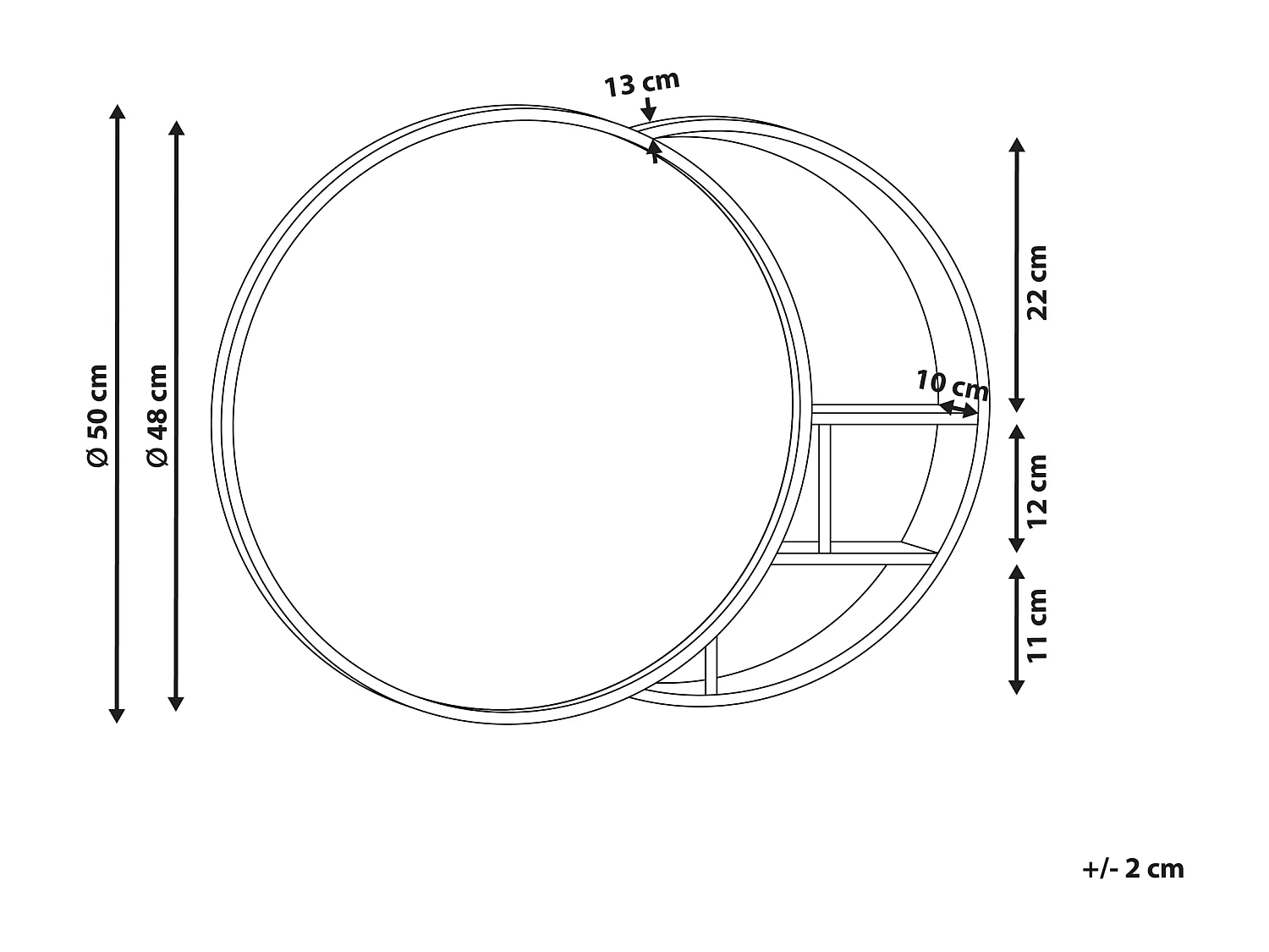 Armoire de toilette murale UCAYALI 50 cm 50 cm Noir