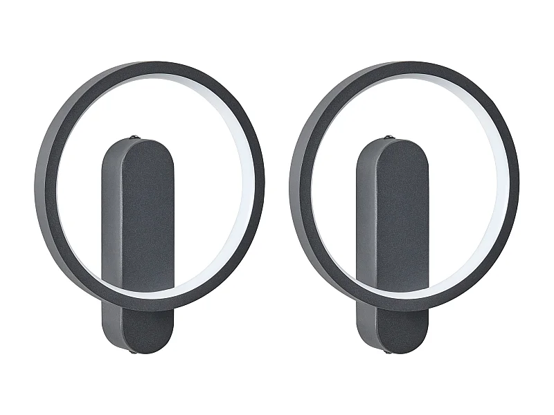 Lot de 2 lampes murales BLIES LED Métal Noir