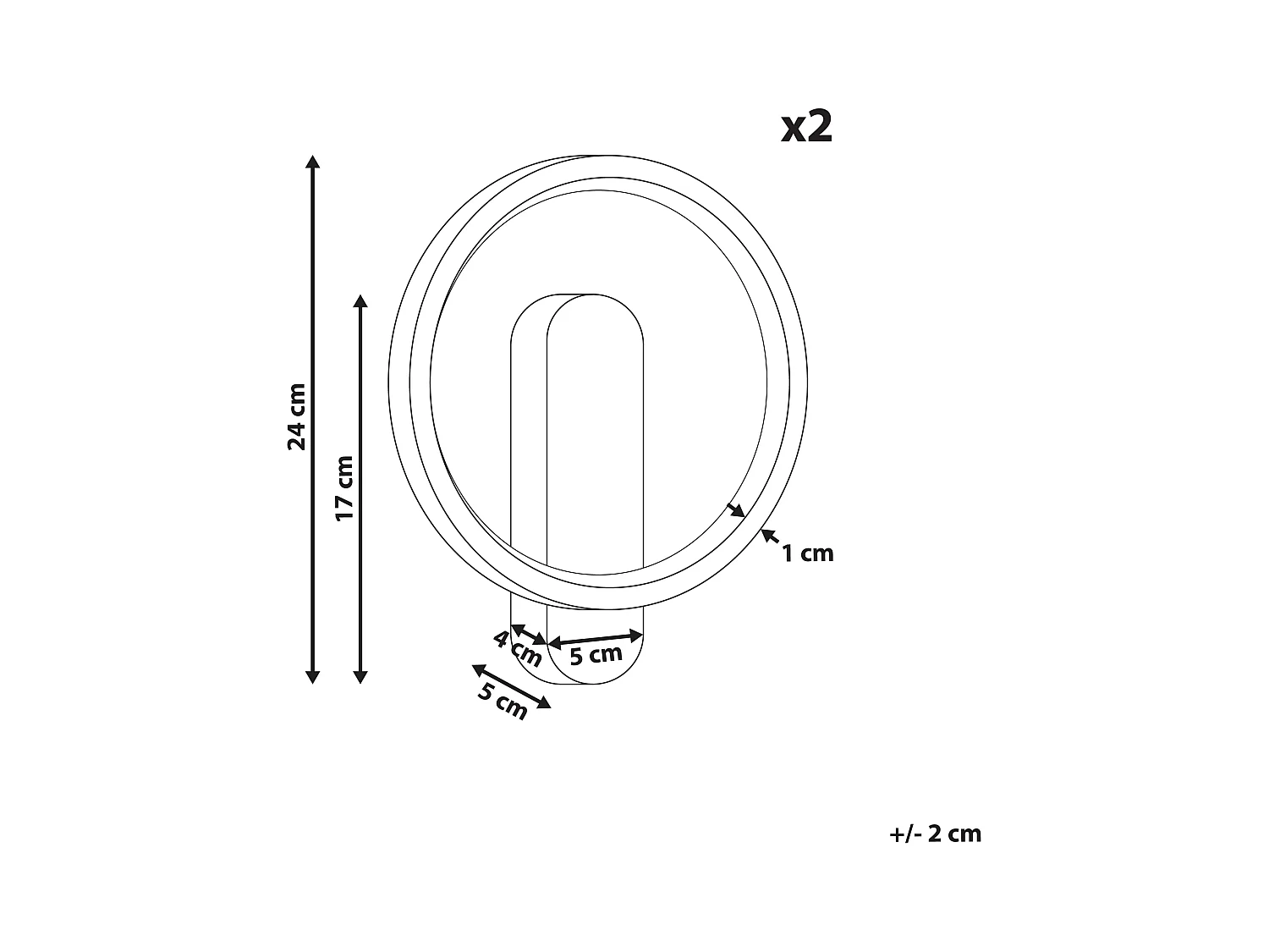 Lot de 2 lampes murales BLIES LED Métal Noir