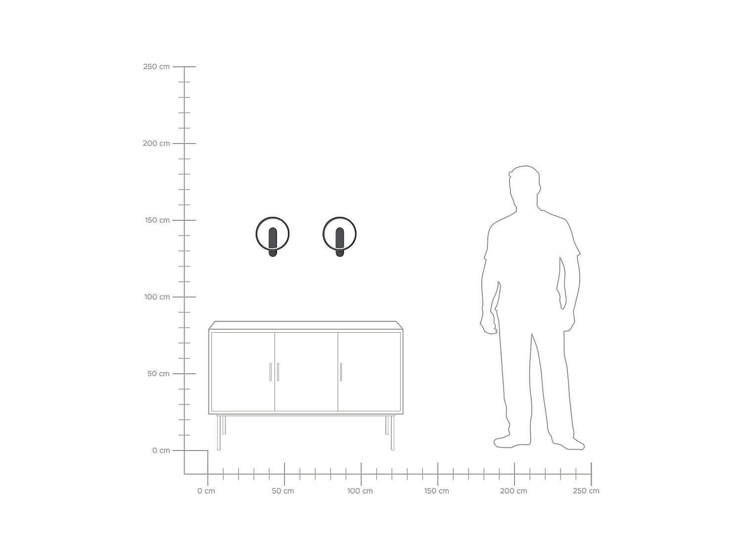 Lot de 2 lampes murales BLIES LED Métal Noir