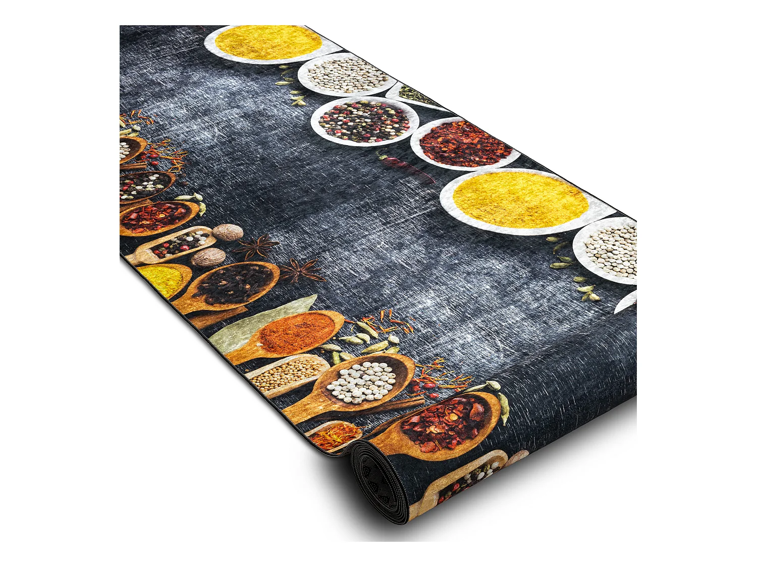 TAPIS DE COULOIR antidérapant LOTUS KITCHEN 40580 Vaisselle, pour la  100x1250 cm