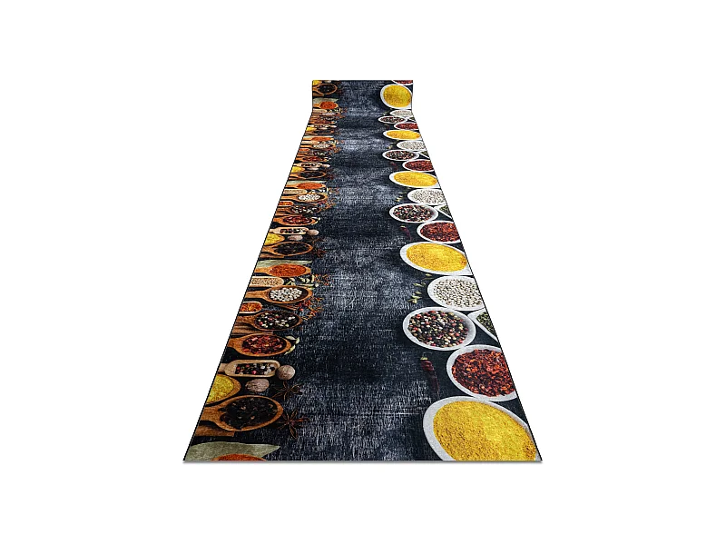 TAPIS DE COULOIR antidérapant LOTUS KITCHEN 40580 Vaisselle, pour la  80x1300 cm
