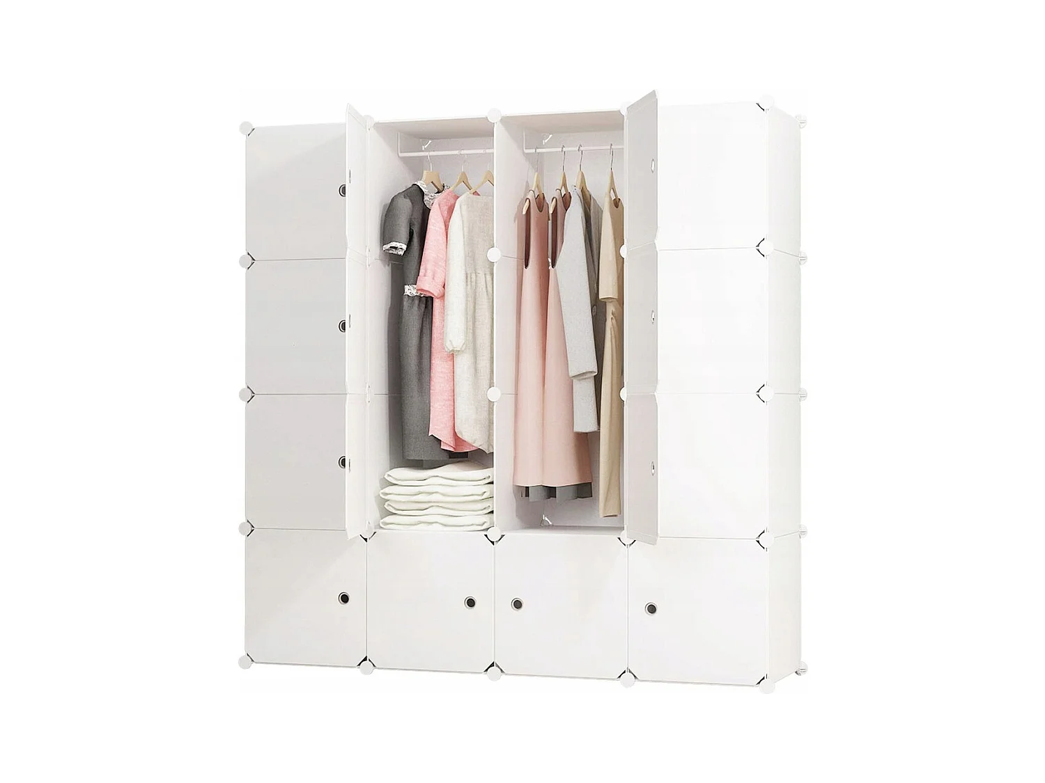 ARMOIRE MODULAIRE GARDE-ROBE ARMOIRE ÉTAGÈRE ÉTAGÈRE BLANCHE GRANDE TRINGLE