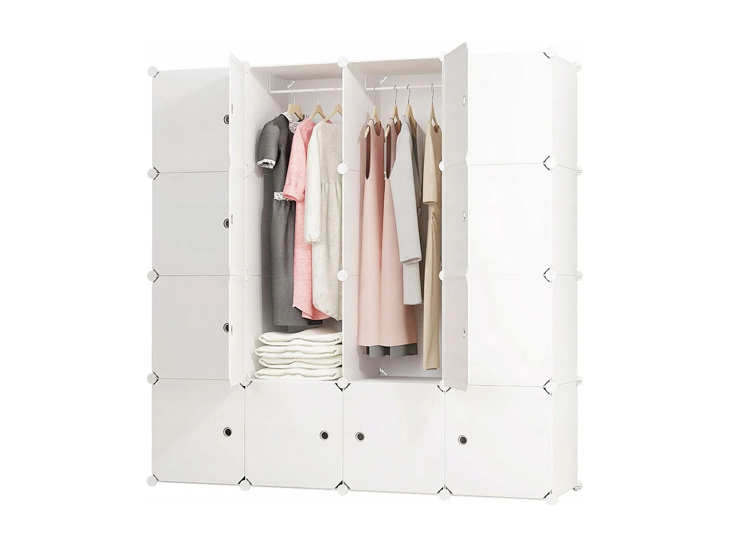 ARMOIRE MODULAIRE GARDE-ROBE ARMOIRE ÉTAGÈRE ÉTAGÈRE BLANCHE GRANDE TRINGLE