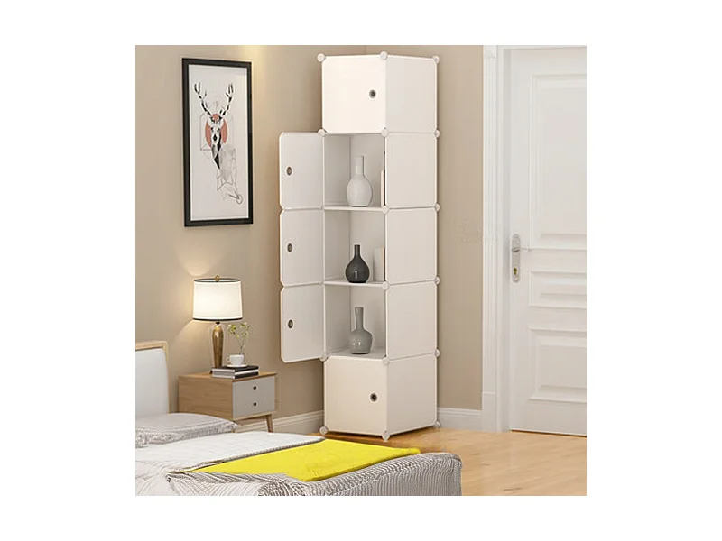 ARMOIRE MODULAIRE 5 ÉTAGÈRES ÉTAGÈRE ARMOIRE COLONNE GARDE-ROUGE BLANC