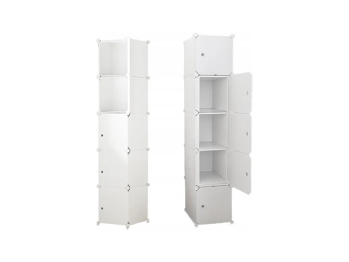 ARMOIRE MODULAIRE 5 ÉTAGÈRES ÉTAGÈRE ARMOIRE COLONNE GARDE-ROUGE BLANC