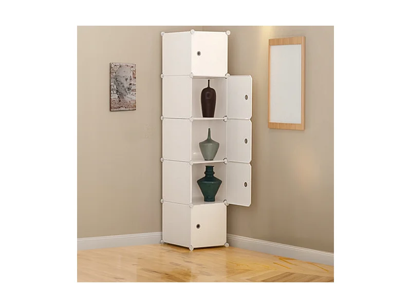 ARMOIRE MODULAIRE 5 ÉTAGÈRES ÉTAGÈRE ARMOIRE COLONNE GARDE-ROUGE BLANC