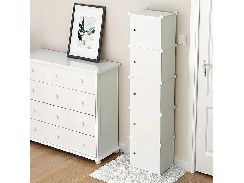 MODULAIRE KAST 5 PLANKEN REK KAST KAST KLEDINGKAST WIT