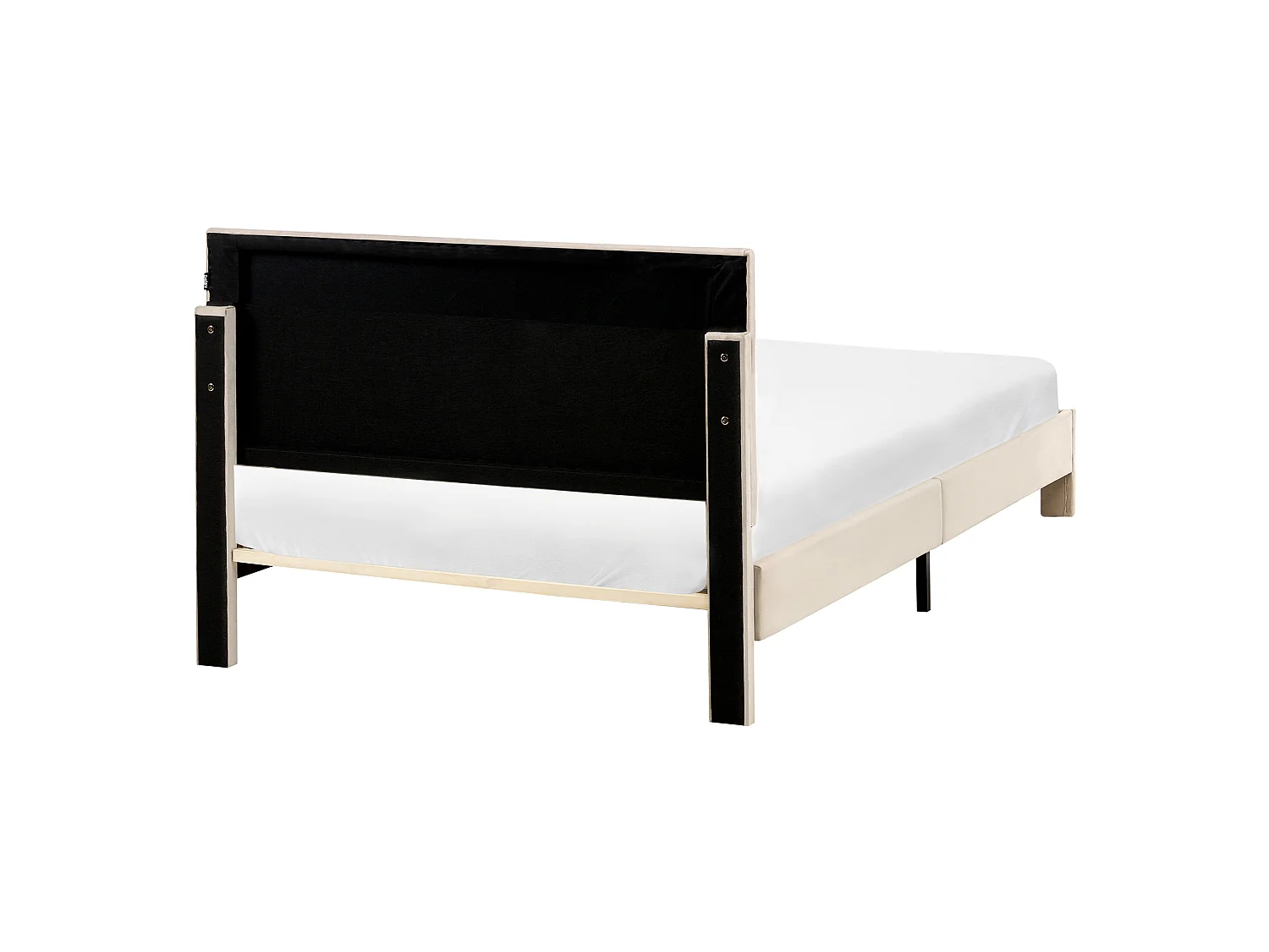 Bed with Storage Drawers LONZAC Velvet Beige 120 x 200 cm (EU Small Double)