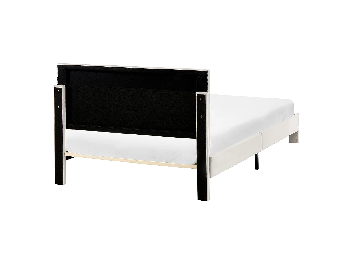 Bed with Storage Drawers LONZAC Velvet Off-White 120 x 200 cm (EU Small Double)