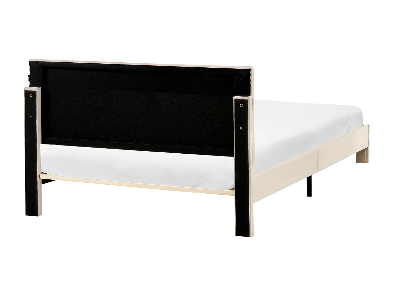 Bed with Storage Drawers LONZAC Velvet Beige 140 x 200 cm (EU Double)