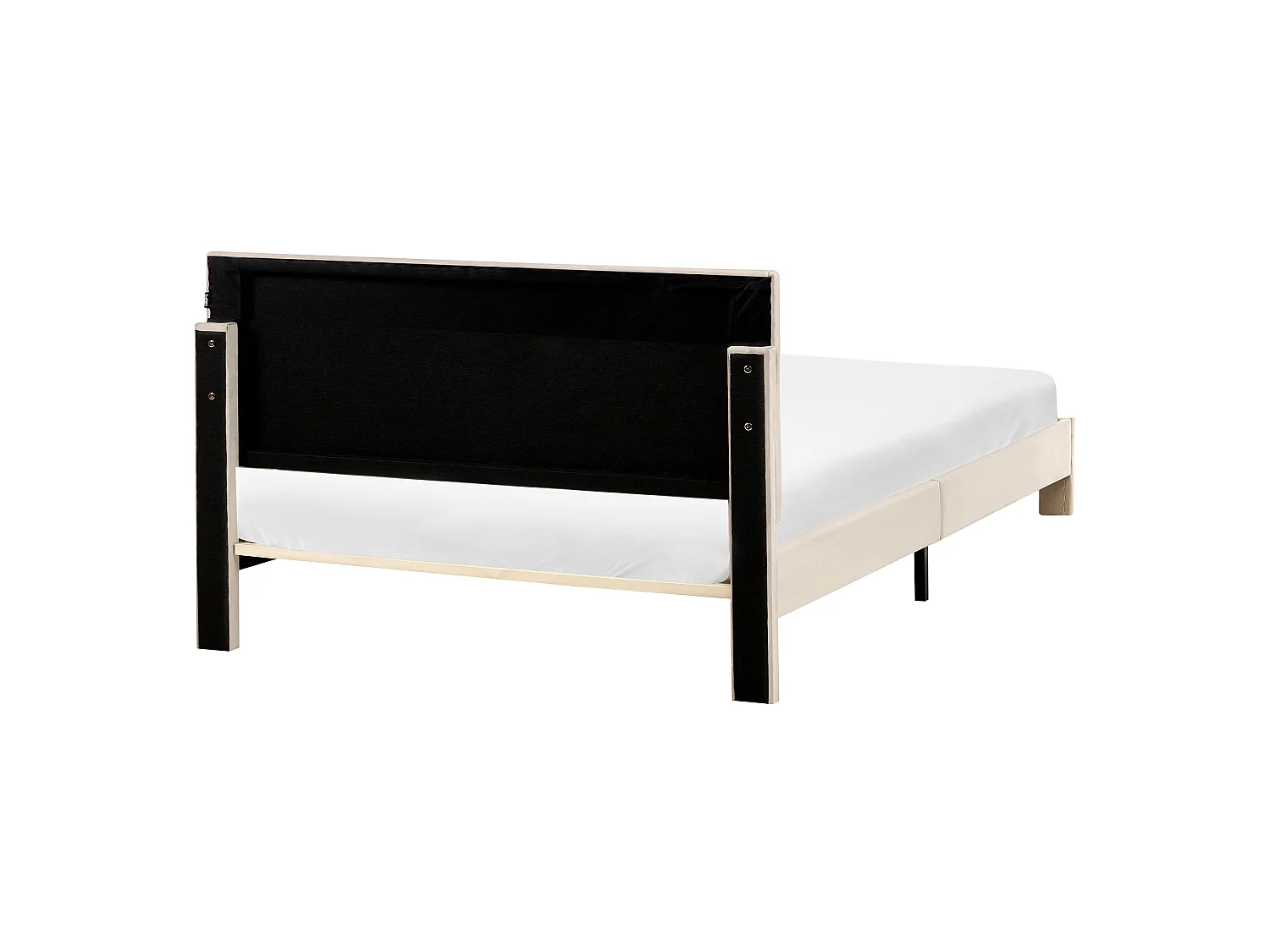 Bed with Storage Drawers LONZAC Velvet Beige 140 x 200 cm (EU Double)