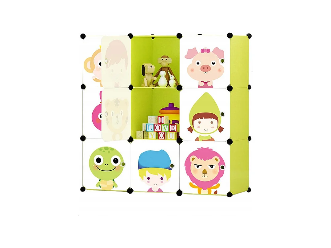 ARMOIRE MODULAIRE POUR ENFANTS GARDE-ROBE COLORÉE ÉTAGÈRES ÉTAGÈRE À VÊTEMENTS JOUETS