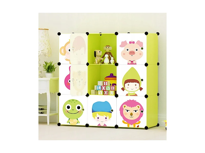 ARMOIRE MODULAIRE POUR ENFANTS GARDE-ROBE COLORÉE ÉTAGÈRES ÉTAGÈRE À VÊTEMENTS JOUETS
