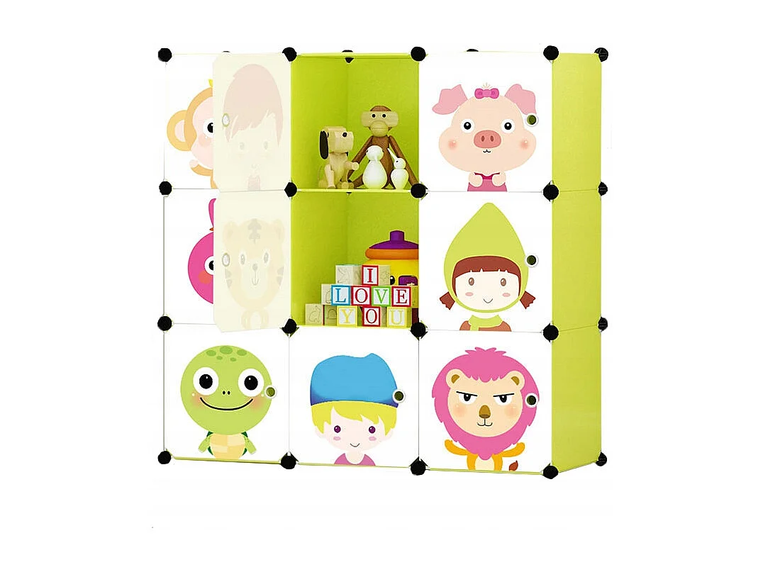 ARMOIRE MODULAIRE POUR ENFANTS GARDE-ROBE COLORÉE ÉTAGÈRES ÉTAGÈRE À VÊTEMENTS JOUETS