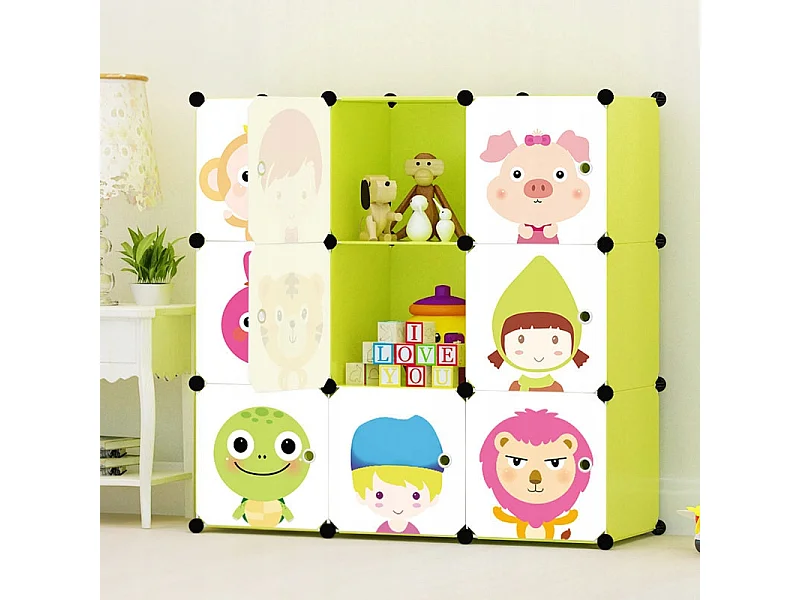 ARMOIRE MODULAIRE POUR ENFANTS GARDE-ROBE COLORÉE ÉTAGÈRES ÉTAGÈRE À VÊTEMENTS JOUETS