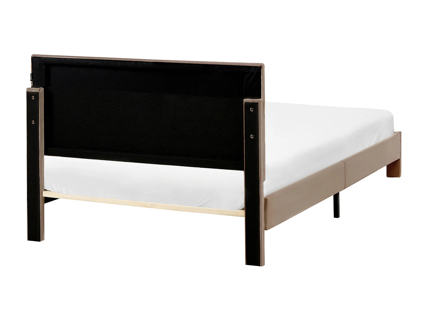 Lit avec tiroirs de rangement Velours LONZAC 120 x 200 cm Taupe