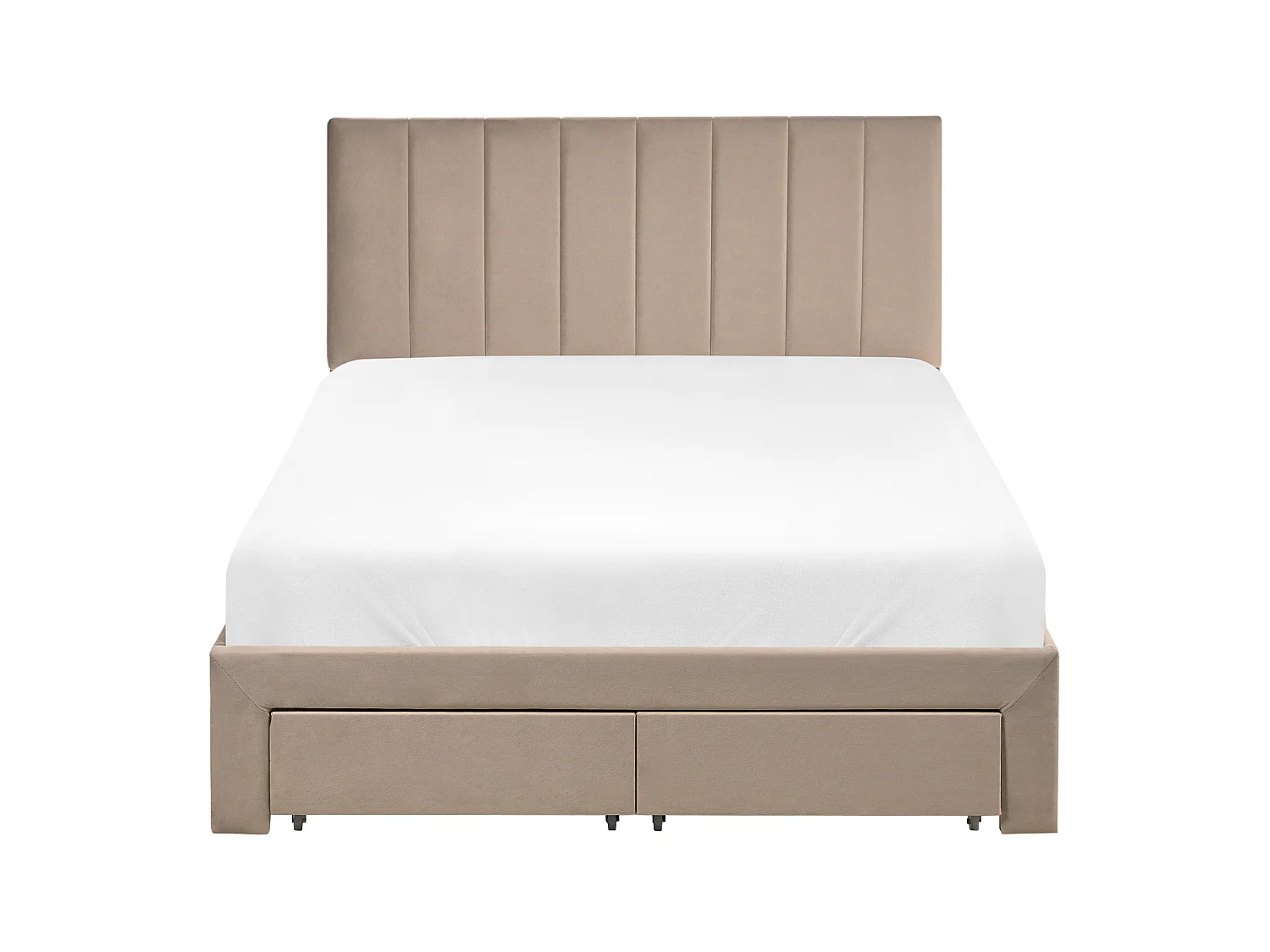 Bed with Storage Drawers LONZAC Velvet Taupe 120 x 200 cm (EU Small Double)