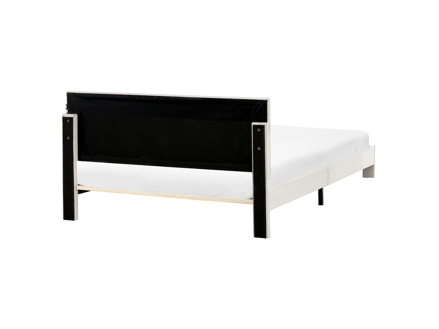 Lit avec tiroirs de rangement LONZAC Velours Blanc cassé 160 x 200 cm
