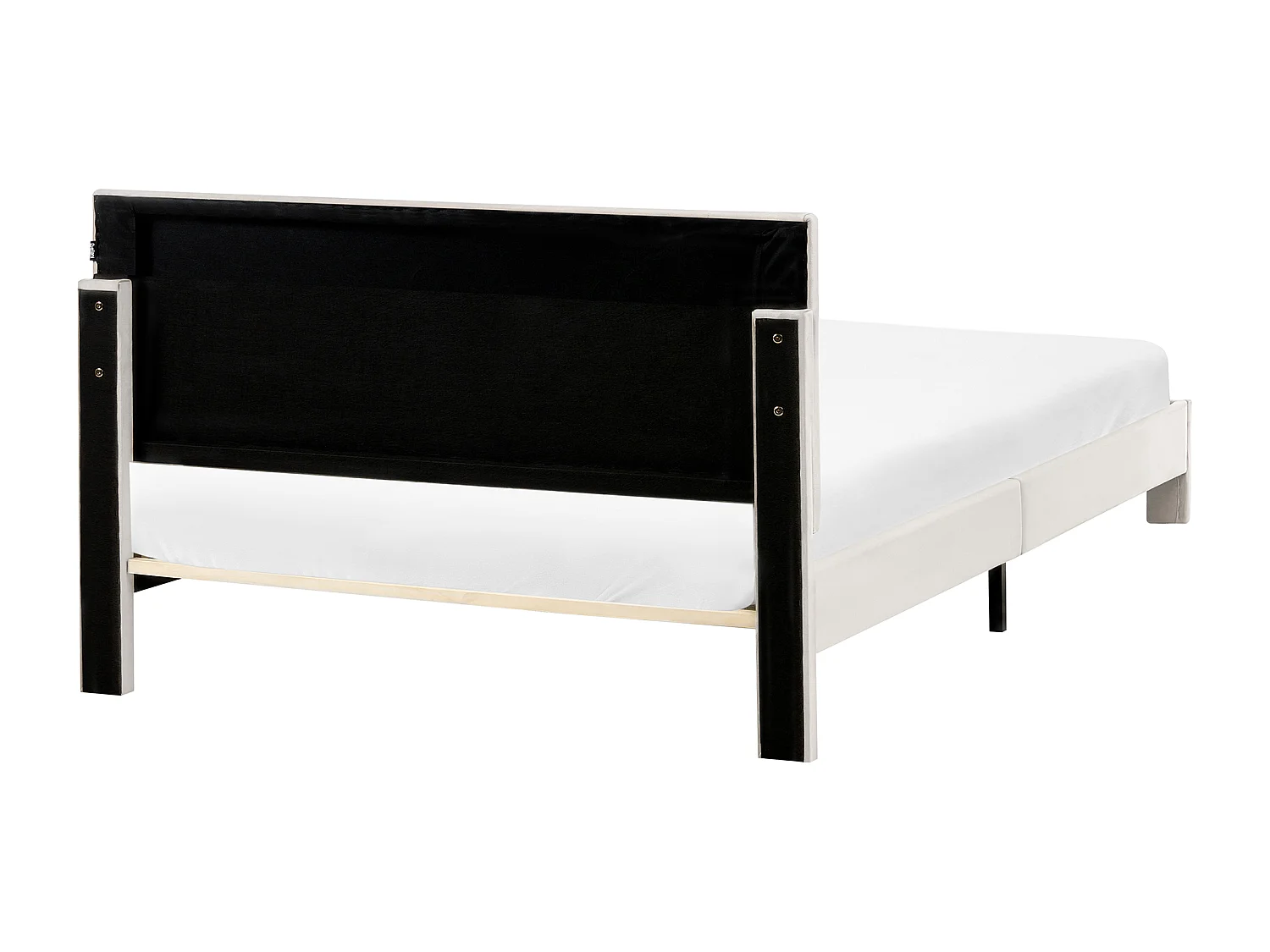 Bed with Storage Drawers LONZAC Velvet Off-White 140 x 200 cm (EU Double)