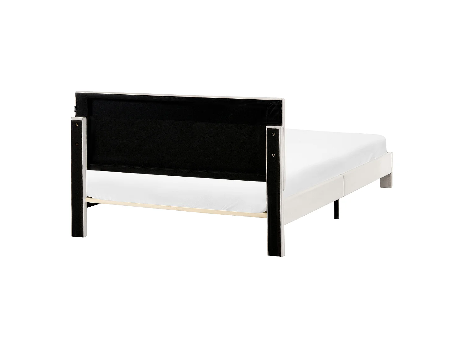 Bed with Storage Drawers LONZAC Velvet Off-White 140 x 200 cm (EU Double)