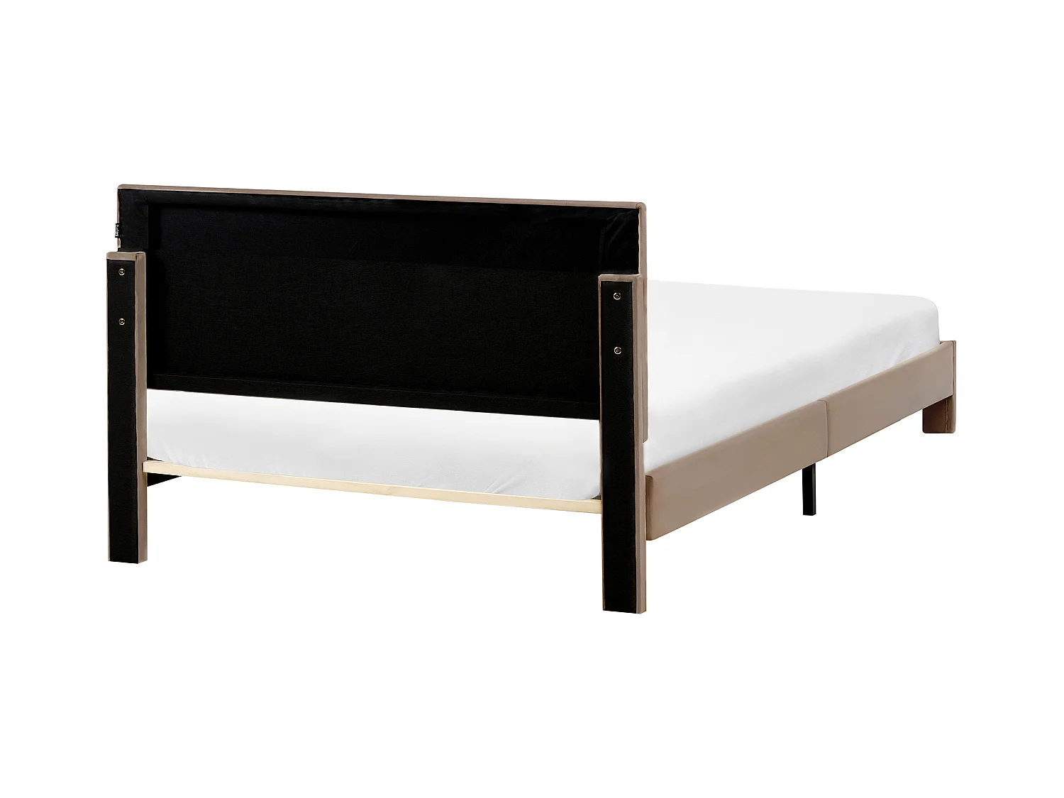 Lit avec tiroirs de rangement Velours LONZAC 140 x 200 cm Taupe