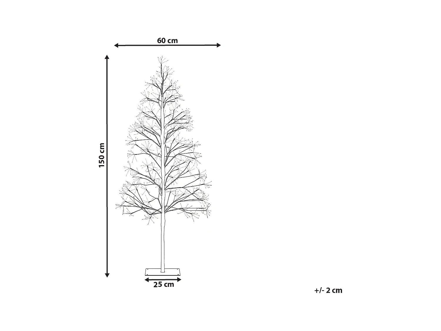 Décoration extérieure LED LONKARI Arbre 150 cm Marron