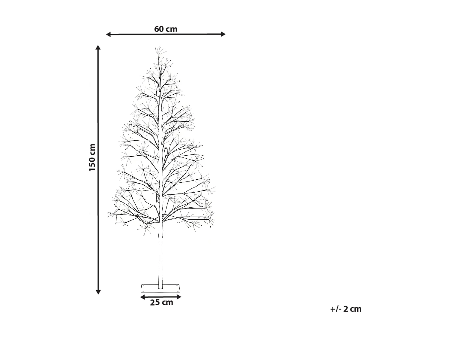 Décoration extérieure LED LONKARI Arbre 150 cm Marron