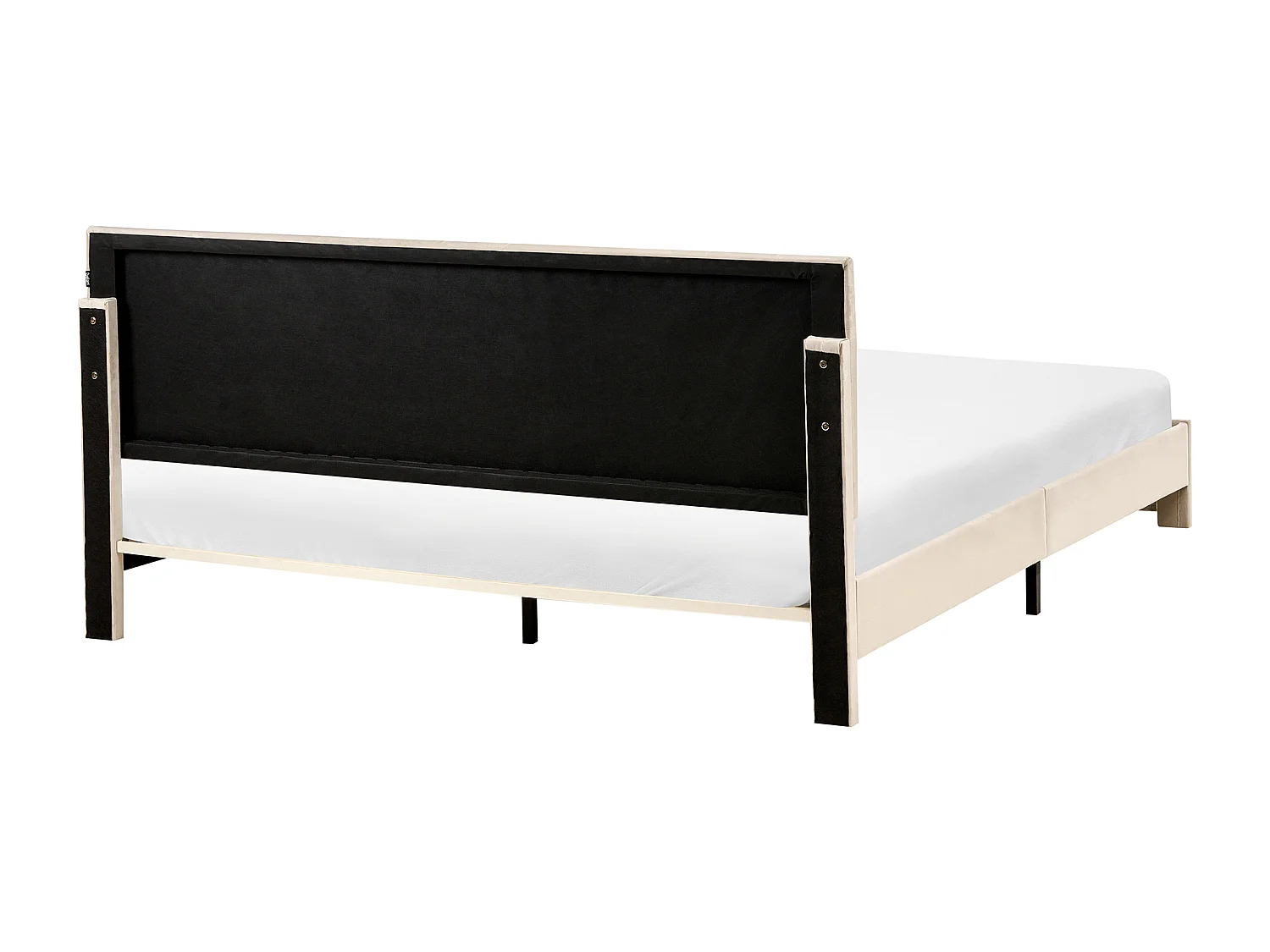 Lit avec tiroirs de rangement Velours LONZAC 180 x 200 cm Beige