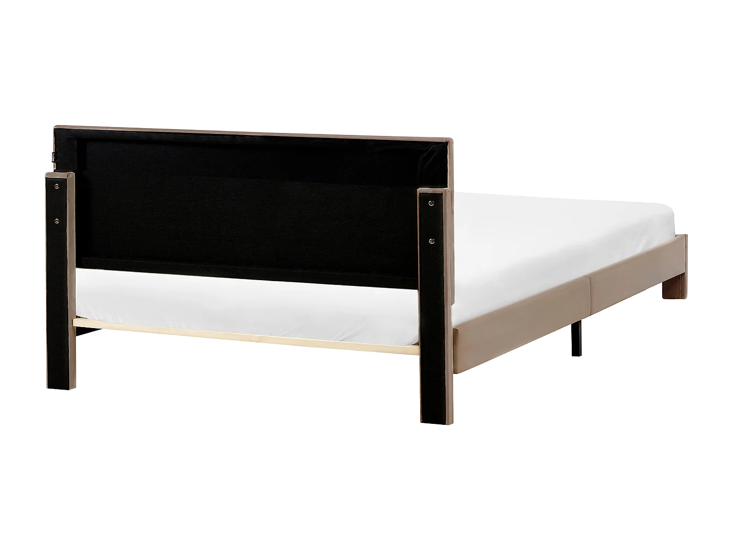 Lit avec tiroirs de rangement Velours LONZAC 160 x 200 cm Taupe