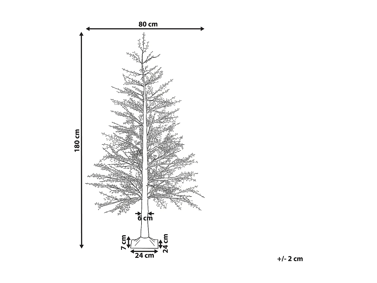 Décoration extérieure LED SUONTEE Arbre de Noël 180 cm Blanc