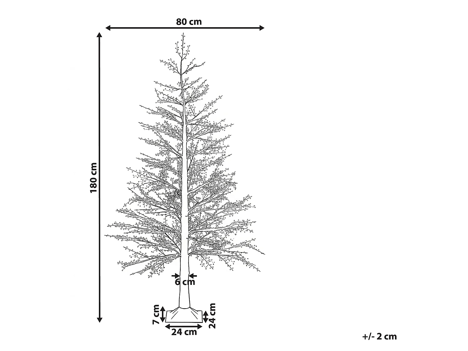 Décoration extérieure LED SUONTEE 180 cm Arbre de Noël Blanc