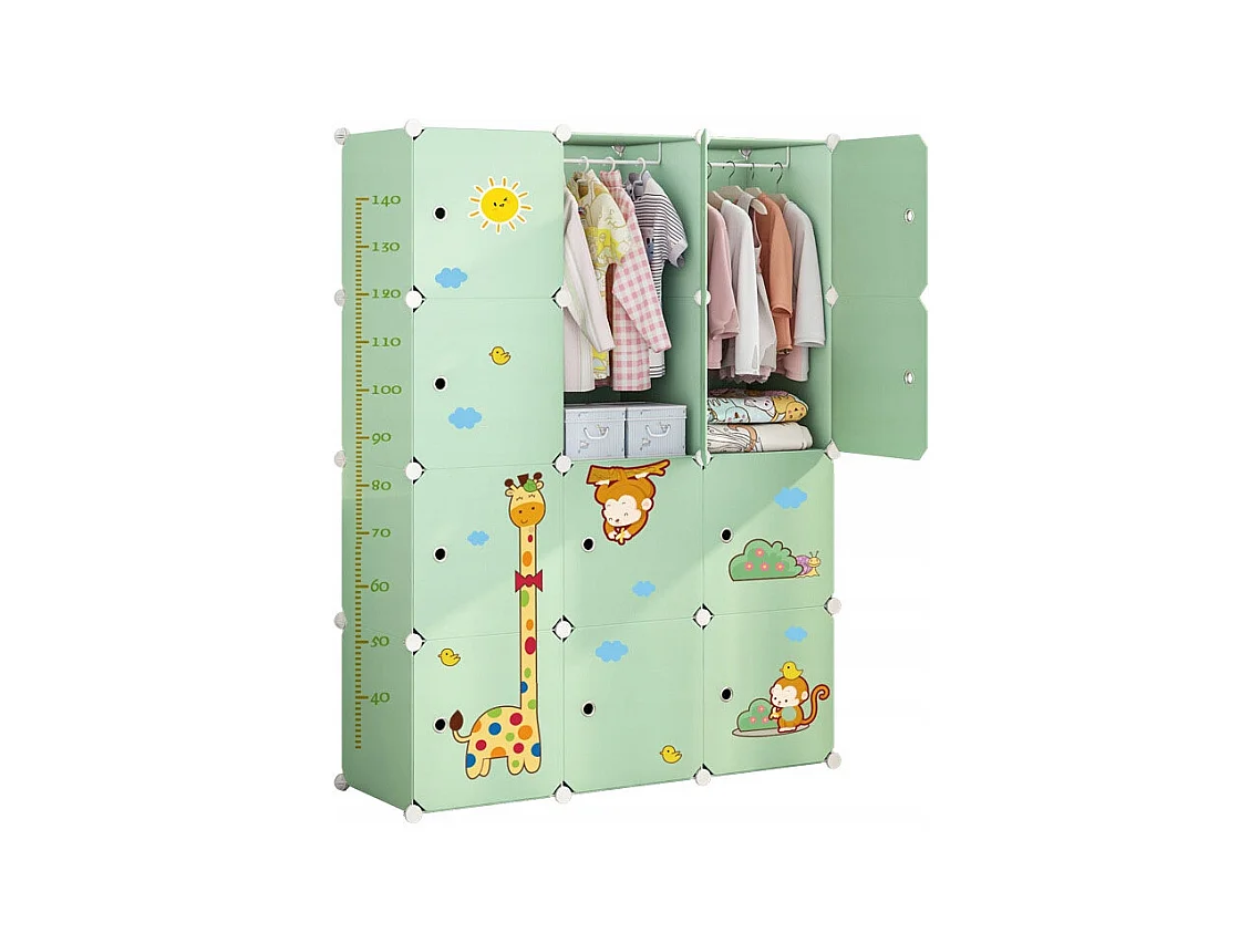 ARMOIRE MODULAIRE GRANDE ÉTAGÈRE À JOUETS ARMOIRE POUR ENFANTS SPACIEUSE ET COLORÉE