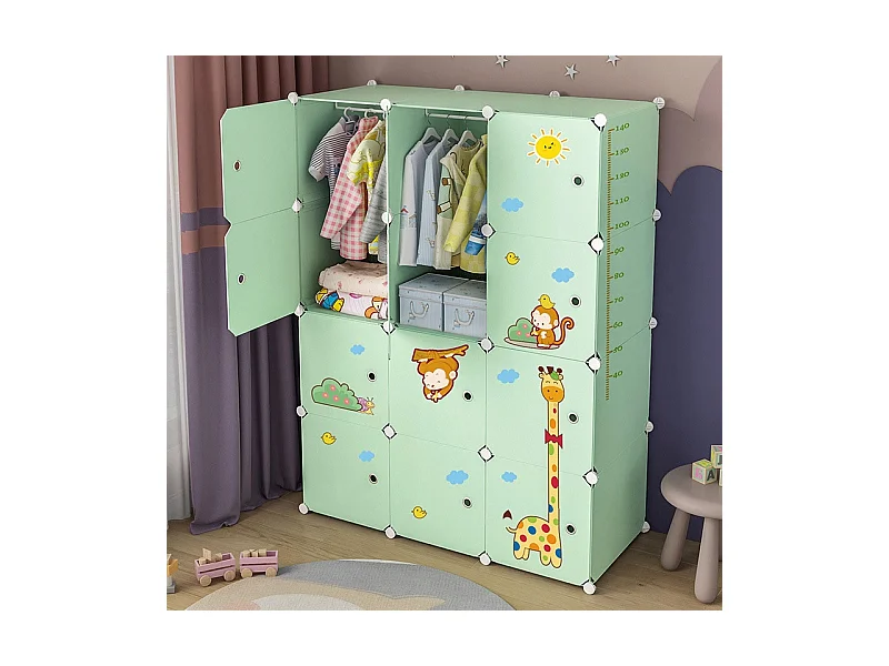 ARMOIRE MODULAIRE GRANDE ÉTAGÈRE À JOUETS ARMOIRE POUR ENFANTS SPACIEUSE ET COLORÉE