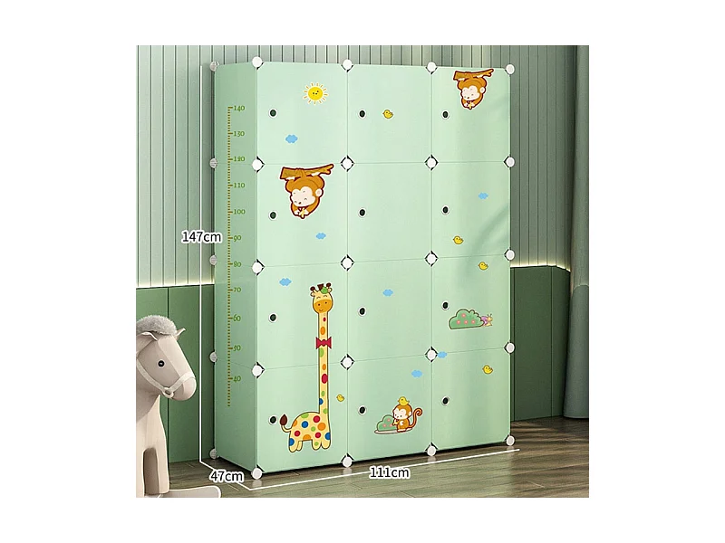 ARMOIRE MODULAIRE GRANDE ÉTAGÈRE À JOUETS ARMOIRE POUR ENFANTS SPACIEUSE ET COLORÉE