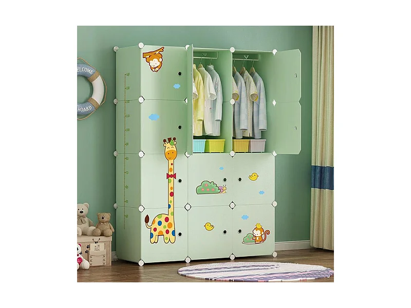 ARMOIRE MODULAIRE GRANDE ÉTAGÈRE À JOUETS ARMOIRE POUR ENFANTS SPACIEUSE ET COLORÉE