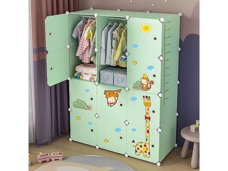ARMOIRE MODULAIRE GRANDE ÉTAGÈRE À JOUETS ARMOIRE POUR ENFANTS SPACIEUSE ET COLORÉE