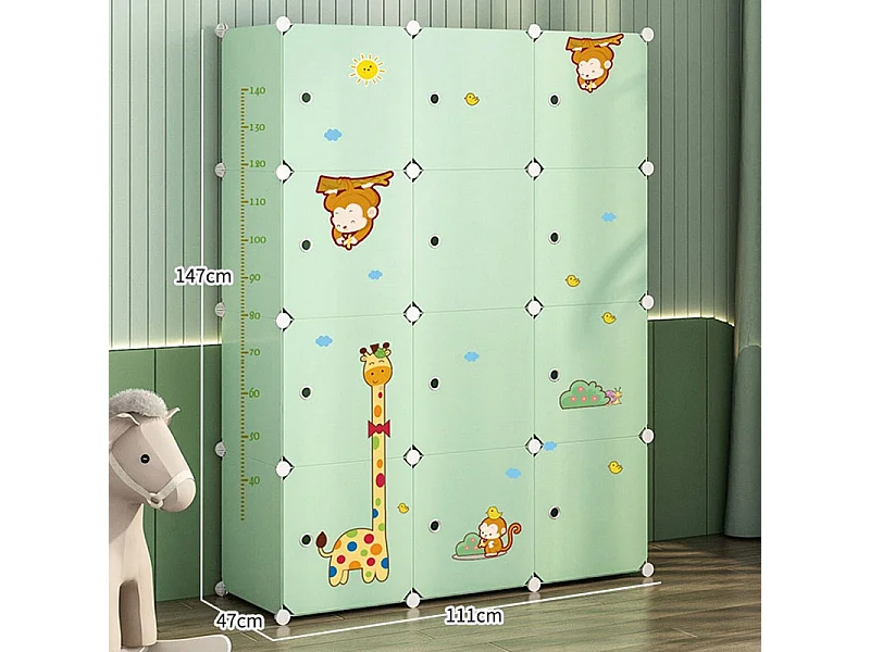 ARMOIRE MODULAIRE GRANDE ÉTAGÈRE À JOUETS ARMOIRE POUR ENFANTS SPACIEUSE ET COLORÉE