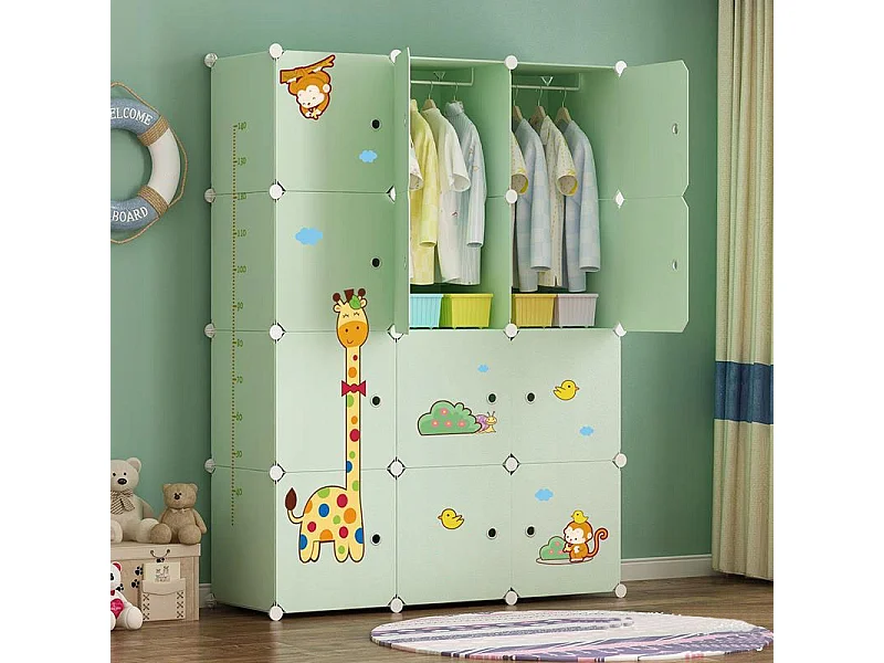 ARMOIRE MODULAIRE GRANDE ÉTAGÈRE À JOUETS ARMOIRE POUR ENFANTS SPACIEUSE ET COLORÉE