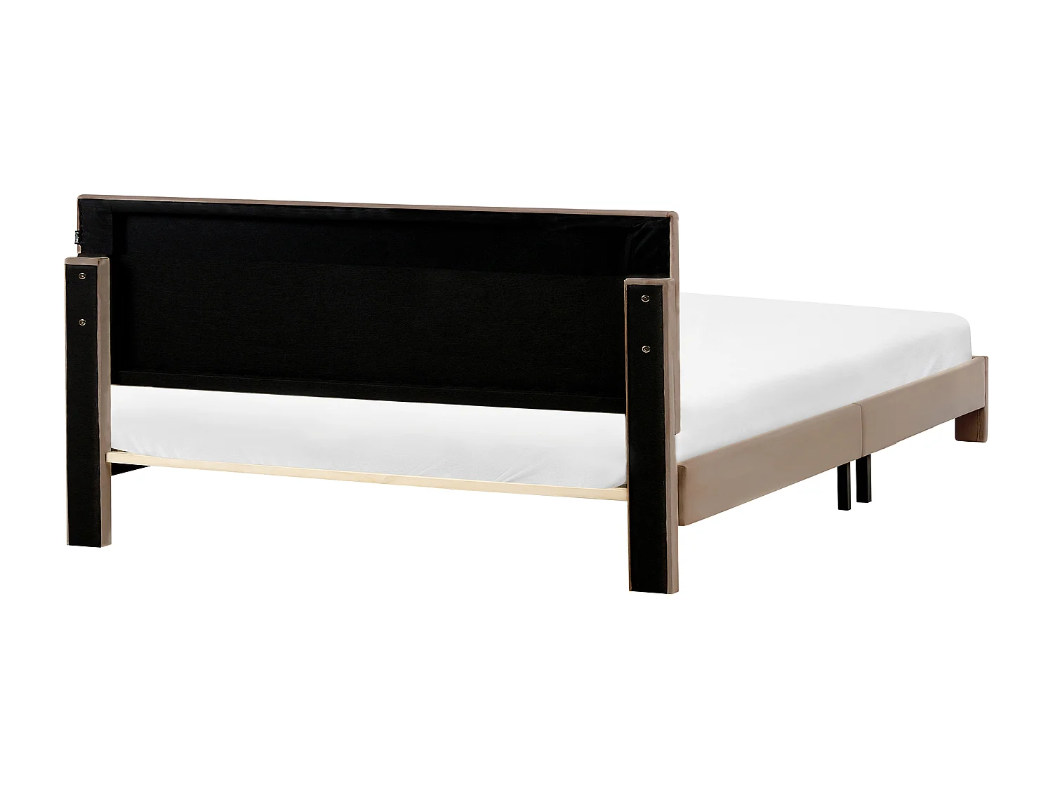 Lit avec tiroirs de rangement Velours LONZAC 180 x 200 cm Taupe