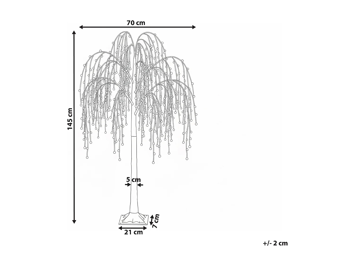 Décoration extérieure LED NILLAKA Arbre 145 cm Argenté