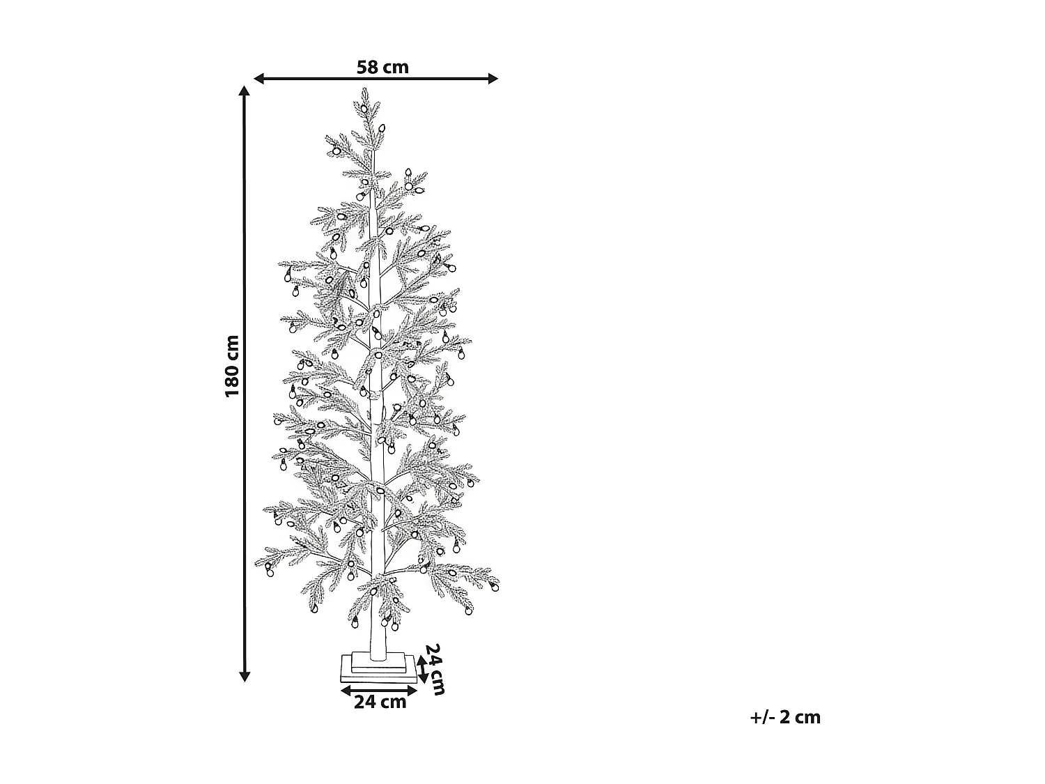Décoration extérieure LED TORSA Arbre 180 cm Vert