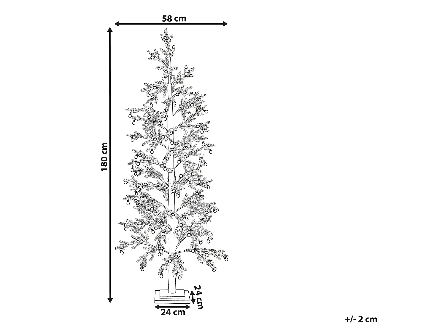 Décoration extérieure LED TORSA 180 cm Arbre Vert