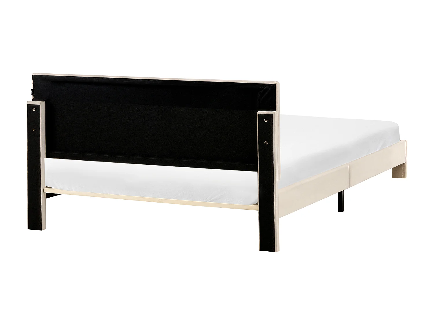 Bed with Storage Drawers LONZAC Velvet Beige 160 x 200 cm (EU King Size)